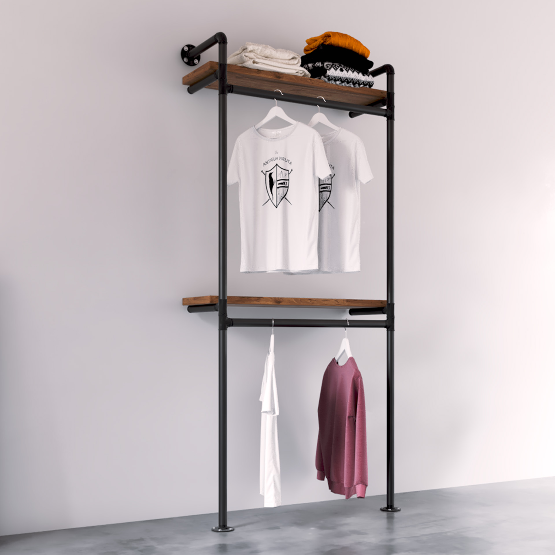 rack ropa industrial para tienda modelo Portland Lateral
