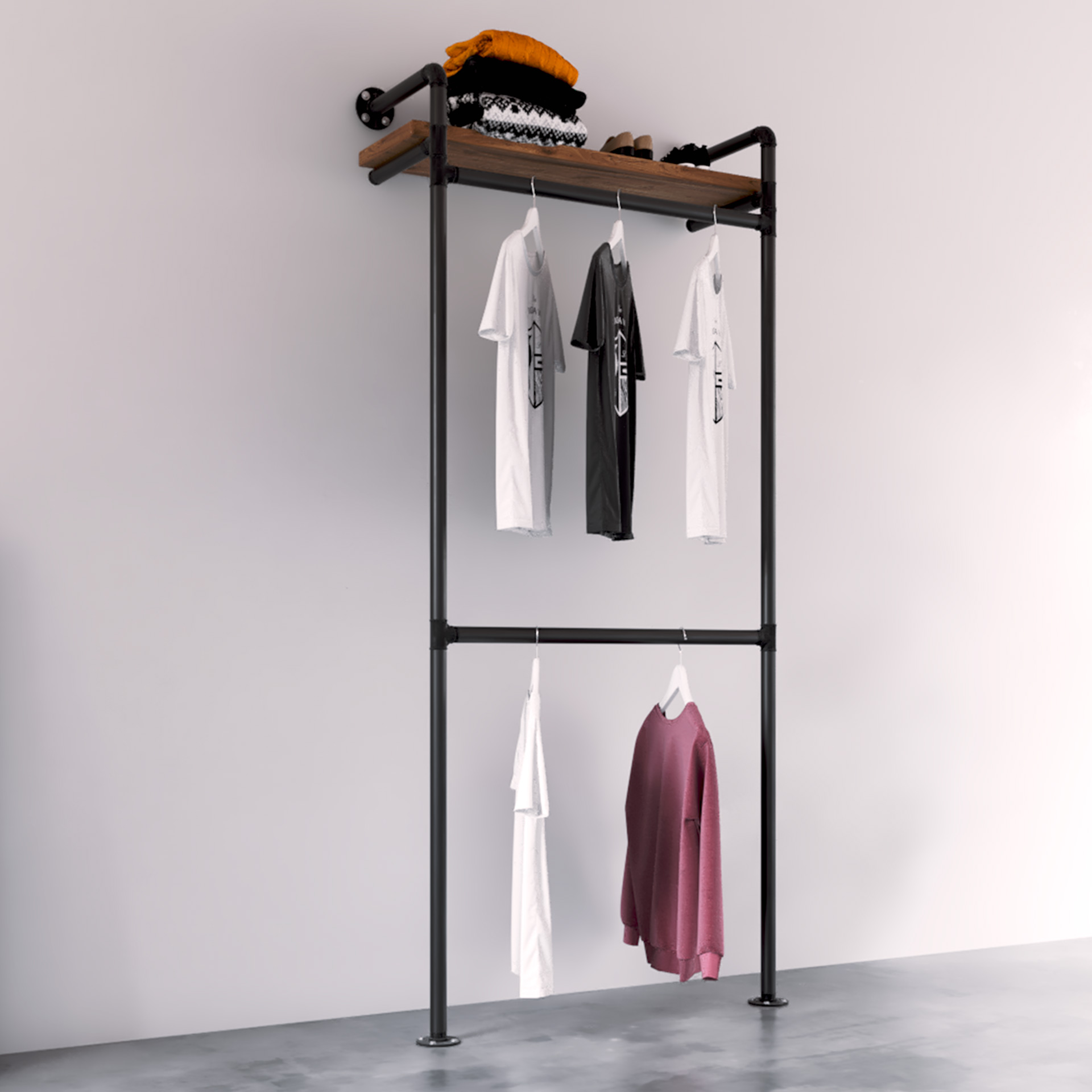 rack ropa industrial para tienda modelo Portland Lateral